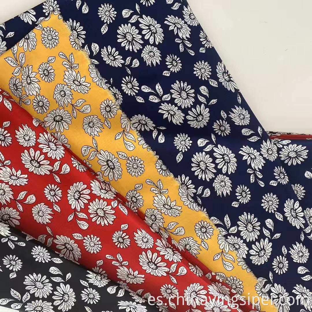 Shaoxing stock textil 100% rayón/viscosa tela estampada estampada rayon challis impreso 30*30 eMovero estampado para vestidos de camisa